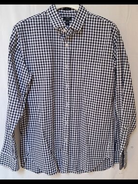 J. Crew Men's Navy and‎ White Gingham Shirt